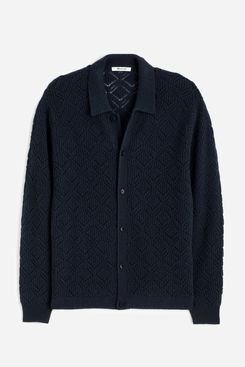 Madewell Diamond-Stitch Sweater Shirt in SoftWool