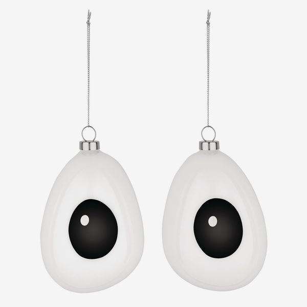 Alessi Treebies Holly Glass Christmas Ornaments