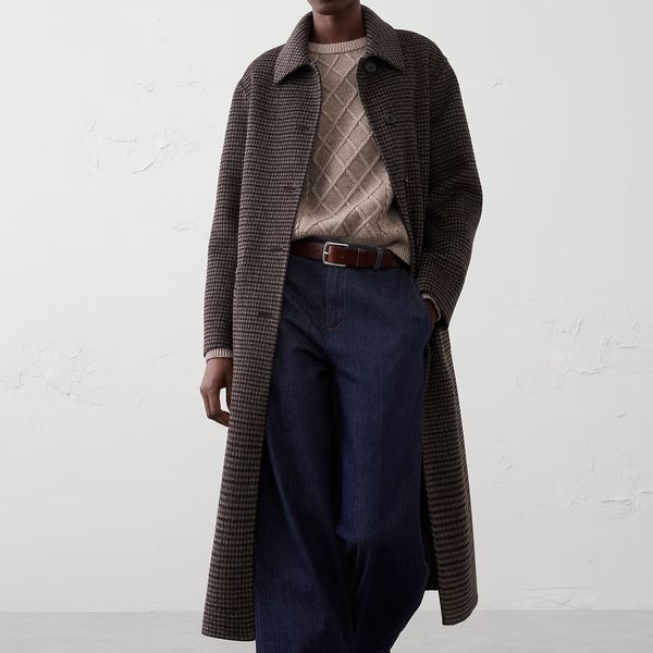 Banana Republic Factory Polyester-Wool-Blend Reversible Double-Face Coat