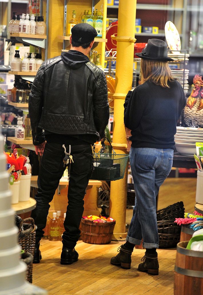 Jennifer Aniston And Justin Theroux Step Out In Matching Leather
