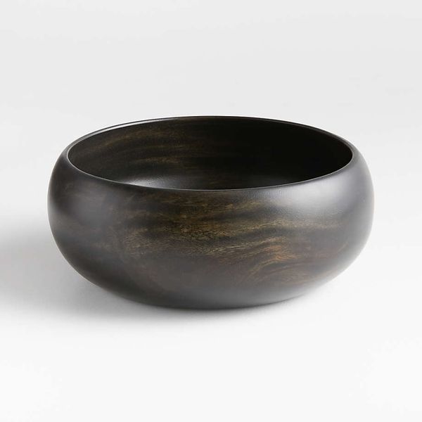 Tondo Ebonized Wood Salad Serving Bowl