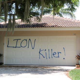 The Florida Home Of Dr. Walter Palmer, The Dentist Who Killed Cecil The Lion, Is Seen Vandalized With Spray Paint And Pigs Feet