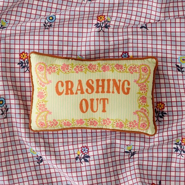 Urban Outfitters Printed Novelty Text Micro Mini Bolster Pillow