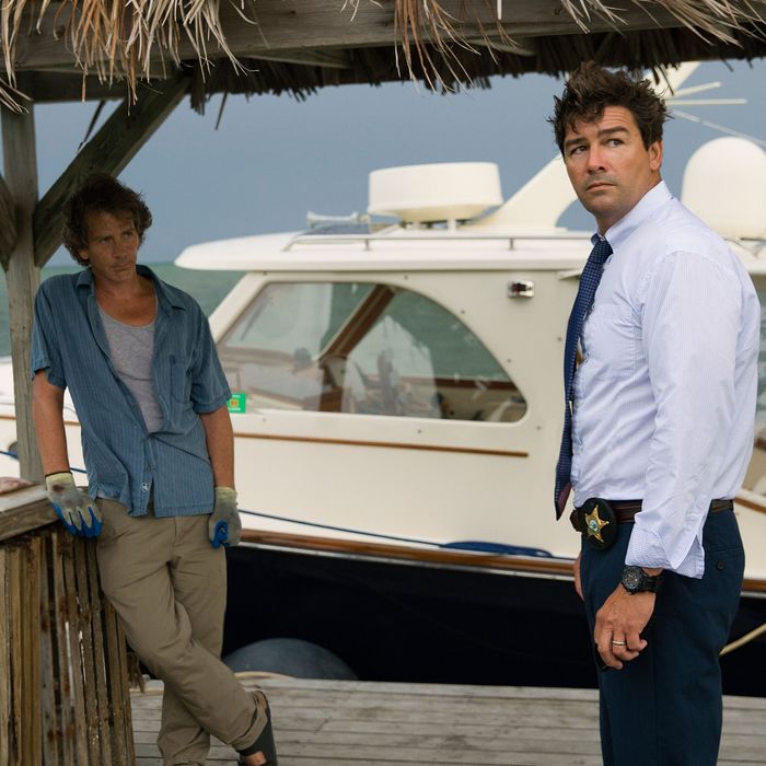 L to R: Ben Mendelsohn (Danny Rayburn) and Kyle Chandler (John Rayburn) in the Netflix Original Series BLOODLINE. Photo Credit: Saeed Adyani ? 2014 Netflix, Inc. All Rights Reserved.
