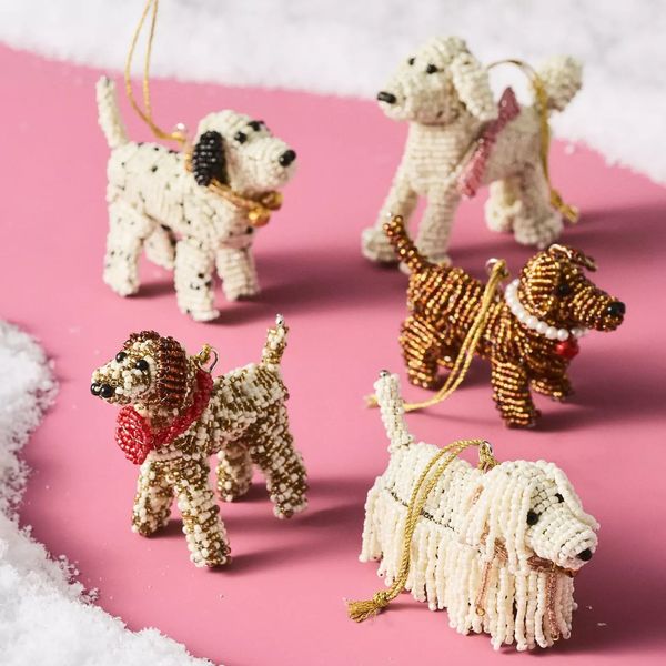 Anthropologie Beaded Dog Ornament