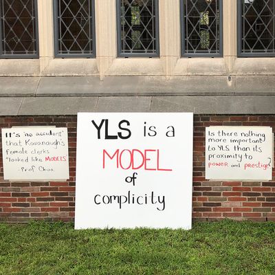 Protest at Yale Law School.