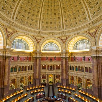 The Great Hall in the Thomas Jefferson Building, Library of Congress, Washington DC, United States of America, North America