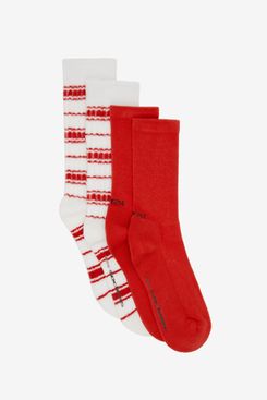 Socksss Two-Pack Red & White Socks