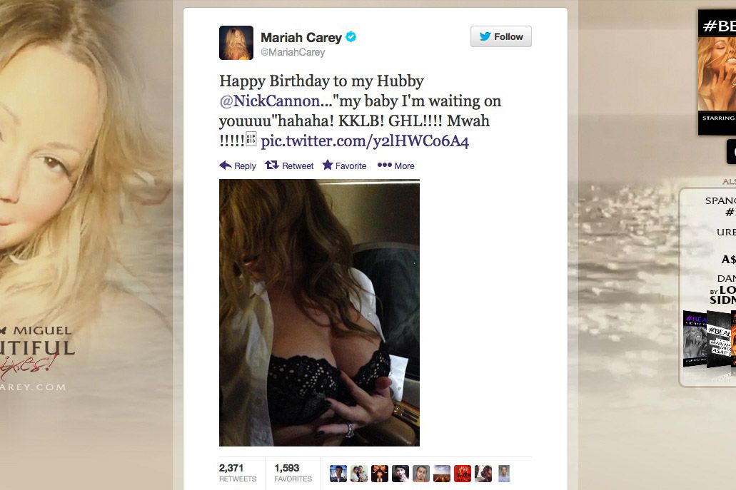 Mariah Carey – Boobs OUT for Hubby Nick's Birthday