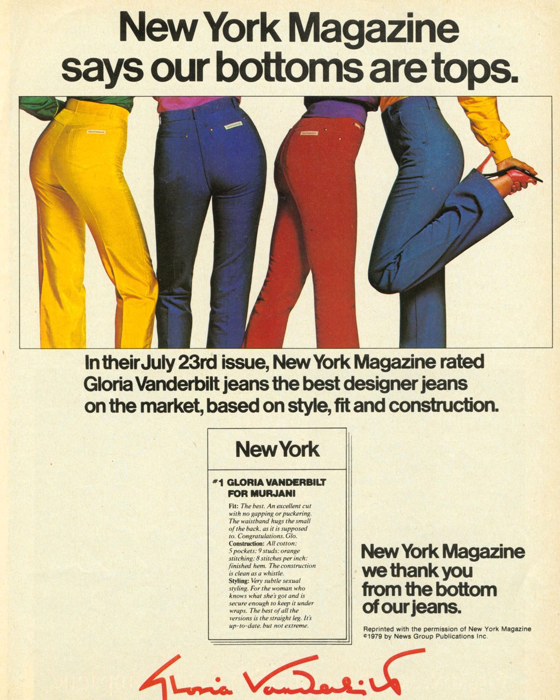 gloria vanderbilt jeans from the 80s