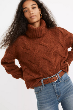 Madewell Somervell Modern Cable Turtleneck Sweater