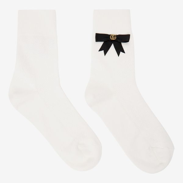 Gucci Bow-embellished Cotton-blend Socks