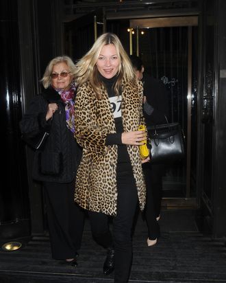 Kate Moss at the Wolseley Restaurant.