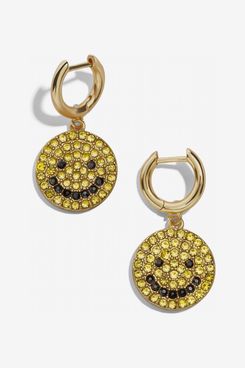 Baublebar Smiley Face Huggie Hoop Earrings
