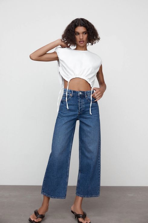 zara 90s wide leg mom jeans