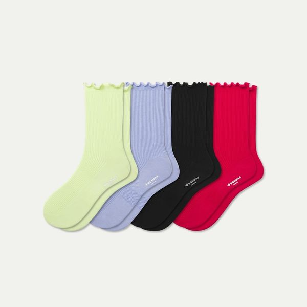Bombas Women’s Ruffle Rib Half-Calf Sock 4-Pack