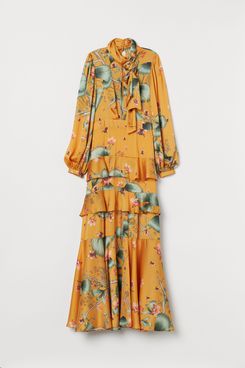 H&M Long Dress with Scarf Collar