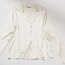 Zara Silk Pajama Shirt