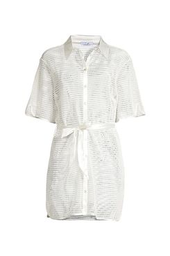 My Beachy Side Lace Belted Cover-Up Minidress