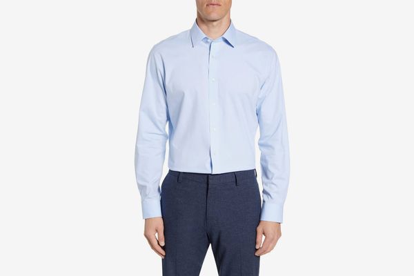 Nordstrom Men's Shop Tech-Smart Trim-Fit Pinpoint Dress Shirt