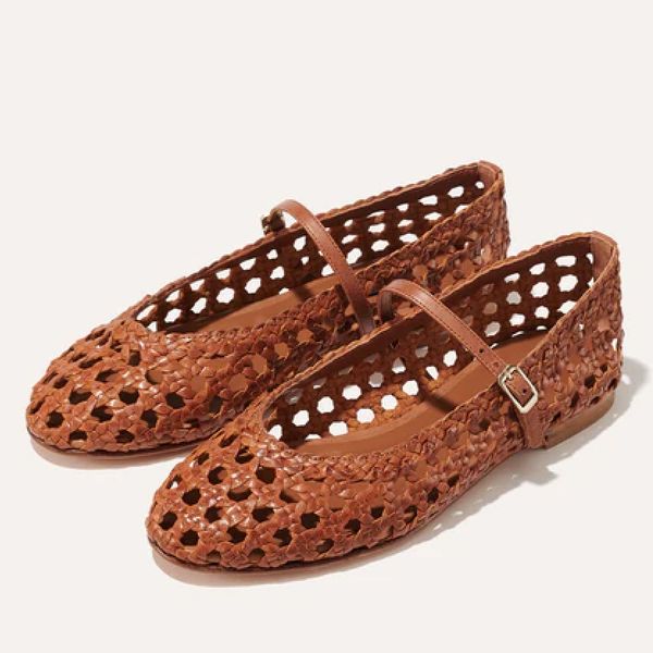 Margaux Demi Janes in Saddle Woven Leather