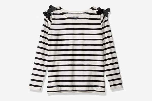 LOOK by crewcuts Girls' 3/4 Sleeve Bow Shoulder Top