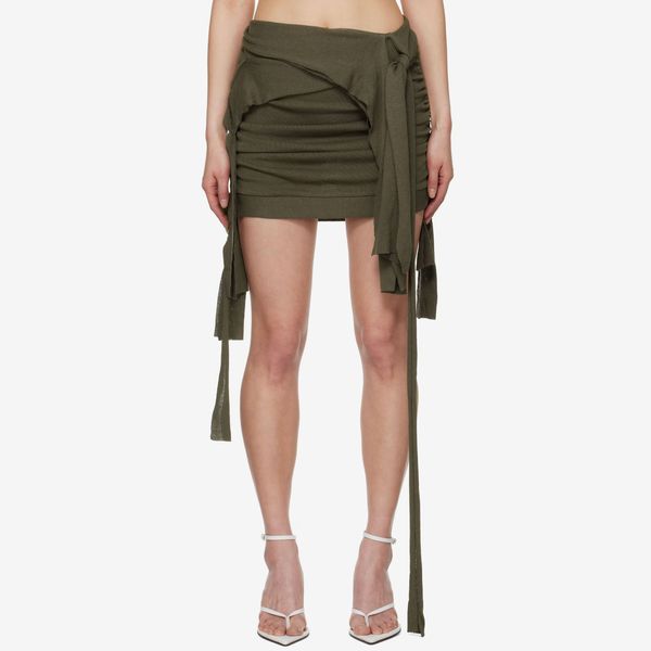 Ottolinger Khaki Drape Lounge Miniskirt