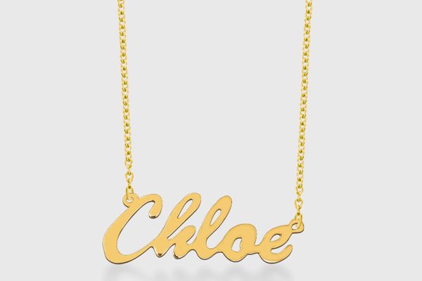 Personalized 18kt Yellow Gold Over Silver Script Name Necklace