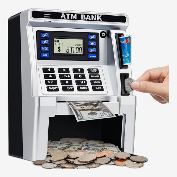 Mini ATM Savings Piggy Money Bank Machine for Real Money