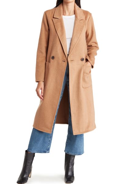tan wool trench coat