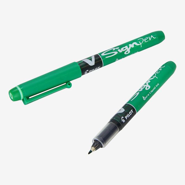 Bolígrafo Pilot V, tinta líquida, punta de 2,0 mm, verde (paquete de 3)