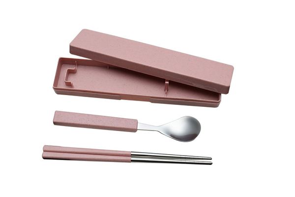 Portable Stainless Steel Utensil Set, 2-pieces Flatware includes Spoon and Chopsticks