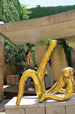 Leave it to British badass Sarah Lucas to provide tip-top hard-core moments—bronze casts fashioned from tights and panty hose and made into gloriously distorted golden figures, some sporting massive erections.