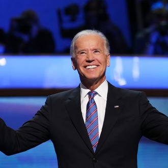 CHARLOTTE, NC - SEPTEMBER 06: Democratic vice presidential candidate, U.S. Vice President Joe Biden walks on stage during the final day of the Democratic National Convention at Time Warner Cable Arena on September 6, 2012 in Charlotte, North Carolina. The DNC, which concludes today, nominated U.S. President Barack Obama as the Democratic presidential candidate. (Photo by Chip Somodevilla/Getty Images)