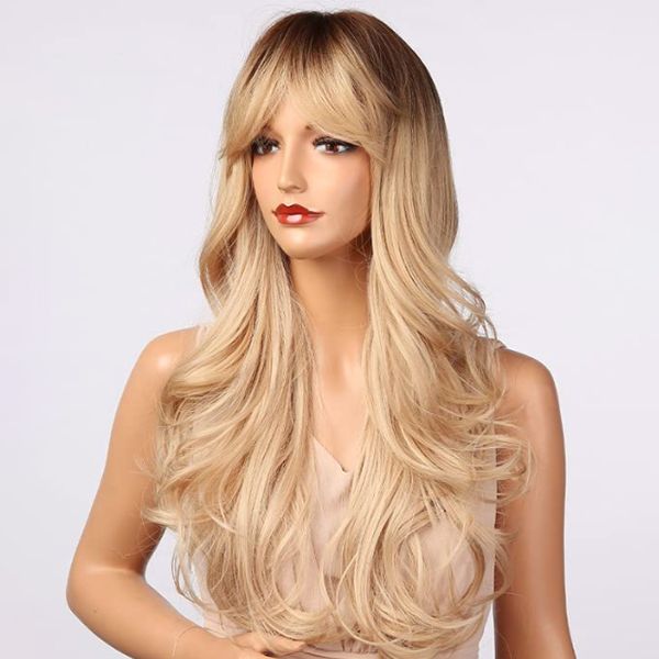 Honygebia Blonde Wig with Bangs