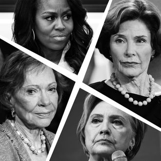 Rosalynn Carter, Michelle Obama, Laura Bush, Hillary Clinton.