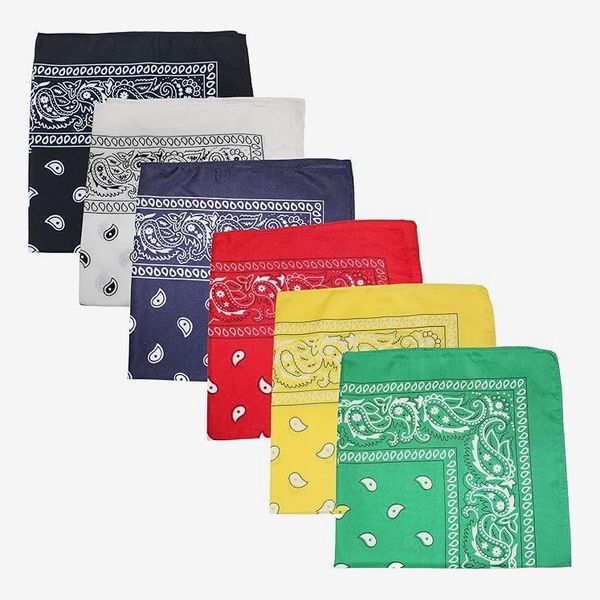 Pack of 6 X-Large Paisley Cotton Printed Bandana