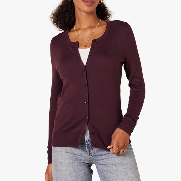 Amazon Essentials Lightweight Crewneck Cardigan Sweater