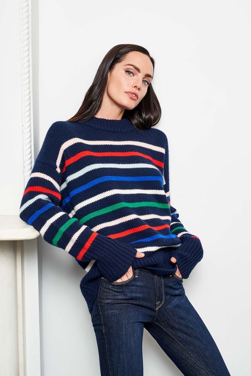 Tootless-Men Pullover Stripe Turtleneck Simple Plus Size Sweater 