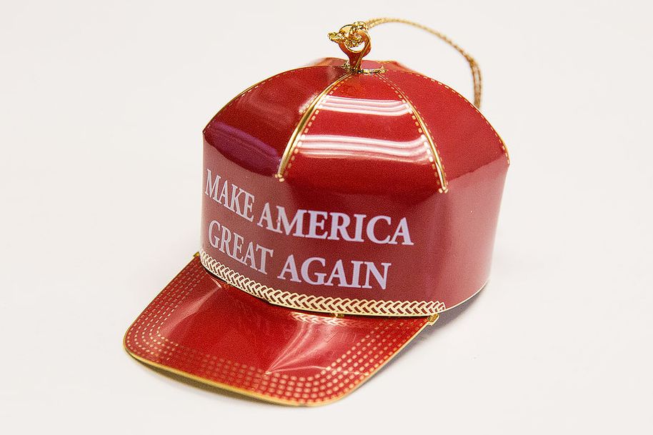 TRUMP President Make America Great Again USA Christmas Ornament Scrabble Tiles 