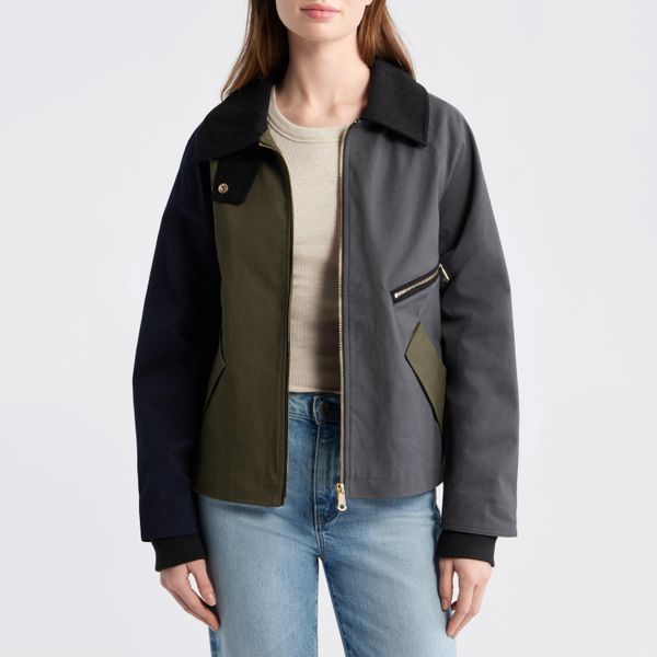 Bernardo Short Colorblock Stretch Rain Jacket