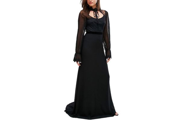 Tfnc maxi dress with scallop outlet lace