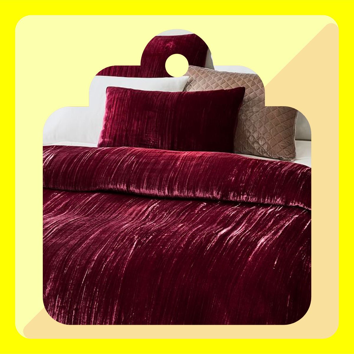 West Elm Crinkle Velvet king Cali/ king Duvet Cover Berry burgundy selling & 2 shams