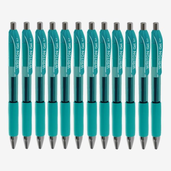 Writon Retractable Gel Pens 0.7-mm. - Dark Green Ink, 12-Pack