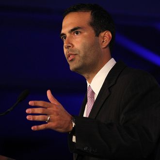 NEW ORLEANS, LA - JUNE 18: George P. Bush speaks during the 2011 Republican Leadership Conference on June 18, 2011 in New Orleans, Louisiana. The 2011 Republican Leadership Conference features keynote addresses from most of the major republican candidates for president as well as numerous republican leaders from across the country. (Photo by Justin Sullivan/Getty Images)