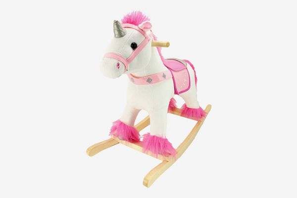 Animal Adventure Unicorn Real Wood Ride-On Plush Rocker