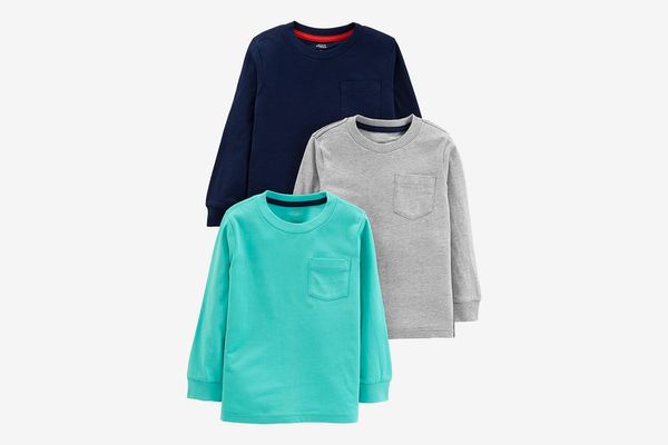 Simple Joys by Carter's Toddler Boys' 3-Pack Solid Pocket Long-Sleeve Tee Shirts