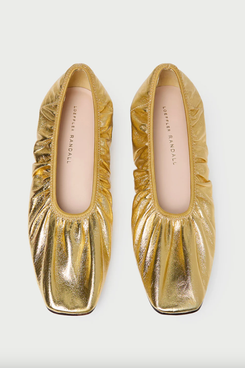 Loeffler Randall Tove Gold Leather Ballet Flat