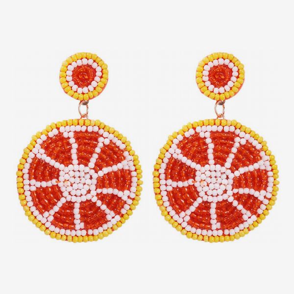 Idealway Statement Orange Earrings