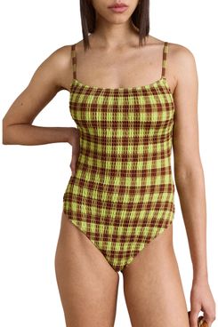 Damson Madder Lilbet Smocked One-Piece Swimsuit